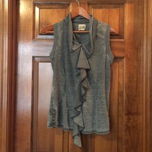 Closet Romantic Gray ruffled vest